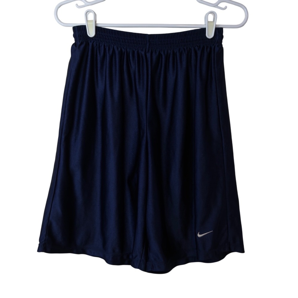 Vintage Nike Mens Basketball Athletic Shorts Size M Gray Tag Blue Y2K Drawstring